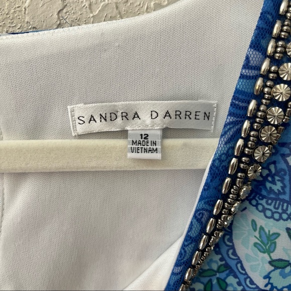 Sandra Darren women’s sleeveless midi shift dress, 12, blue paisley print - Picture 4 of 6